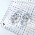 Luminous resin conch pendants with inner shells and iridescent sequins for DIY jewelry - White