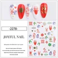 Stickers nail art de Noël avec Père Noël, rennes et flocons, autocollants et festifs - JO-2278 Renne et Flocon de neige