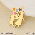 Anhänger Mutter und Kind Silhouette mit bunten Ballons, goldfarben, 21x15mm DIY-Schmuck - Mutter Hält Kind Luftballons Stil (KLJ9560-ZLA)