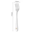 Silver stainless steel kids fork with golden petal pattern handle and dimensions - Long Handle Deer Fork