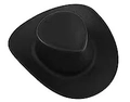 Classic black western cowboy hat for disco space party with wide brim and top indentation - S / Black
