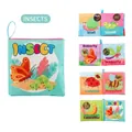 Educational baby cloth book with colorful insect patterns and hanging hook for strollers - Insects (16g)