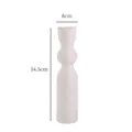 Moderne weiße hohe Keramikvase mit Doppelkugeldesign und horizontaler Wellentextur 34,5cm - Weiß (34,5 cm Doppelkugel)