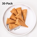 Mini crispy ice cream waffle cones in light brown finish, 30 pieces pack set - Original Mini Wafer Cones (30 Pcs)