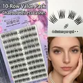Cils en grappe 10 rangées pour un volume naturel et un maquillage des yeux style manga - Style Héritière Riche MM