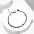 Dettaglio del bracciale a maglia intrecciata in acciaio inox con chiusura regolabile - 5.0 Bracciale Intrecciato Singolo (19CM+5CM)