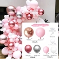 109pcs balloon arch kit with metallic red, pink and silver latex balloons for party deco - Macaron Pink Red Silver Style (Set 040)