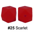 17mm scarlet red hexagonal silicone teething bead for DIY baby pacifier clips - Scarlet