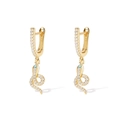 Elegante goldene Schlangenohrringe aus S925 Silber mit Diamanten und blauen Edelsteinen - Gold