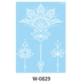 White lace henna temporary tattoo with mandala lotus flower design style W-0829 - Mandala Lotus Style (W-0829)