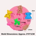 Roze siliconen babyvorm met patronen van kinderwagen jurk en beer voor fondant cake - Stijl 1 (Ronde Vorm Met Babythema) / Roze