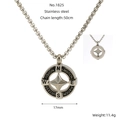 Collier boussole en acier inoxydable pour homme avec pendentif étoile et mots gravés - Style Boussole avec Inscriptions Anglaises Inspirantes (ZX1825)