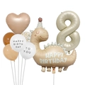 Détail du kit ballons dinosaure mat avec chiffre huit pour décoration de fête d'anniversaire - Kit Dinosaure 8