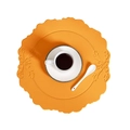 Orange baroque floral embossed leather placemat in round shape with wavy edge finish - Vintage Round / Orange