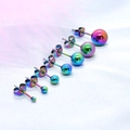 Set di sette orecchini a sfera arcobaleno in acciaio inossidabile da 2 mm a 8 mm - Arcobaleno