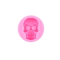 Pink silicone round mold featuring a detailed 3D skull design for Halloween baking - 1# Large Skull / Pink