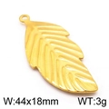 Polished golden stainless steel leaf pendant for DIY jewelry with natural vein details - Gold Leaf (KLJ5788-Z)