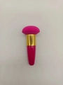 Pink mushroom head makeup sponge brush with golden ferrule and bright pink handle - Rose Red