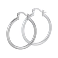 Orecchini a cerchio in argento sterling S925 lucido dal design geometrico e minimalista - Argento - 25mm