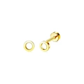 Orecchini a perno minimalisti da 4mm in acciaio inossidabile dorato con design rotondo - Un Paio / Forma a Disco Rotondo (LA111305-G)