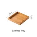 Set of 4 square bamboo trays with natural wood grain and raised edges for snacks - 4-Slot Bamboo Tray