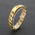 Bracciale a catena cubana da 15mm color oro lucido con chiusura rettangolare su base - Oro