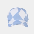 Blue and white checkered baseball cap with a curved brim for outdoor sun protection - Blue Argyle