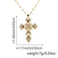 Golden cross necklace with purple heart gems and zircon stones measuring 4.03cm height - Style C (Cross/Purple Heart)