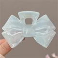 Hellblaue cremefarbene Haarklammer mit Schleife für französische Hochsteckfrisuren - Schleife - Transparent / Blau