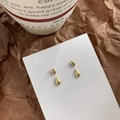 Minimalist gold teardrop stud earring set featuring small and large water drop designs - EH0390/Gold Minimalist Teardrop Stud Set