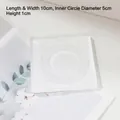 Square acrylic jewelry display base with 5cm center groove for bracelets and rings - White Base 10cm Square Tray