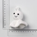 Handmade crochet white ghost keychain ornament with woven yarn texture and cute design - White Knitted Sunny Doll