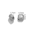 Silberne Kleeblatt-Abstandshalter aus Edelstahl 6,5mm mit 1,5mm Loch für DIY-Schmuck - Kleeblatt / Stahlfarben