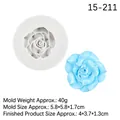 Rose flower shaped silicone mold for fondant and resin DIY, mold size 5.8x5.8x1.7cm - 3#15-211 Rose / Gray