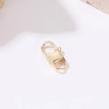 Detailed view of a polished 14k gold-plated heart lobster clasp for DIY jewelry making - 14K Gold Long Lobster Clasp H-9205