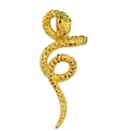 Vergulde 316L roestvrijstalen slangen hanger met gedetailleerde schubbentextuur - Gouden Groen Oog (Hanger Zonder Ketting)