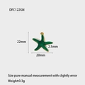 Green starfish charm pendant in stainless steel for DIY jewelry making 22x20mm - Starfish-DFC122GN-Green