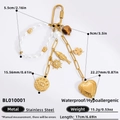 DIY Perlen-Taschenanhänger mit weißen Perlen, Tigerauge und goldenen Edelstahl-Anhängern - BL010001 (Gold Herzbox/Tigerauge)