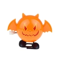 Detail of orange wind-up walking bat toy with devil face and wings for Halloween gift - Orange Evil Face Walking Bat