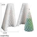 15cm Christmas tree silicone mold for DIY candles and soap with 492g weight specification - Large Weeping Pine - Split Mold / Milky White