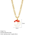 Golden stainless steel necklace featuring a Santa Claus moon pendant on Figaro chain - Moon (G29)