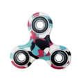 Three-arm fidget spinner featuring a red, blue, and black camouflage plastic pattern - Floral Print 4-Bearing Model