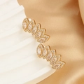 18k gold plated crown stud earrings with sparkling marquise cut cubic zirconia stones - White Zircon / Gold Base / White Zirconia