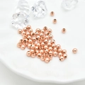 Perline distanziatrici tonde in metallo oro rosa satinato per creazione di gioielli - 3mm / Oro rosa