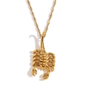 18K gold plated scorpion pendant necklace with twisted rope chain for women - Scorpion Pendant Necklace / Gold