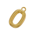 Detailed close-up of a polished 18K gold-plated number 0 pendant with hanging loop - Number 0
