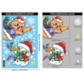 Christmas cat and snowman static window stickers with snow and star decorations - BQ281 Cat Snowman