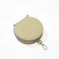 Green leather round coin purse with silver lobster clasp and textured finish - Green Coin Purse