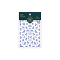 Stickers à ongles autocollants MN-101 avec de délicats motifs floraux bleus pour manucure - MN-101 Style Plat
