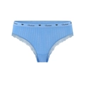 Blauwe kanten string voor dames met geribbelde textuur en Fashion elastische tailleband - S / Koningsblauw